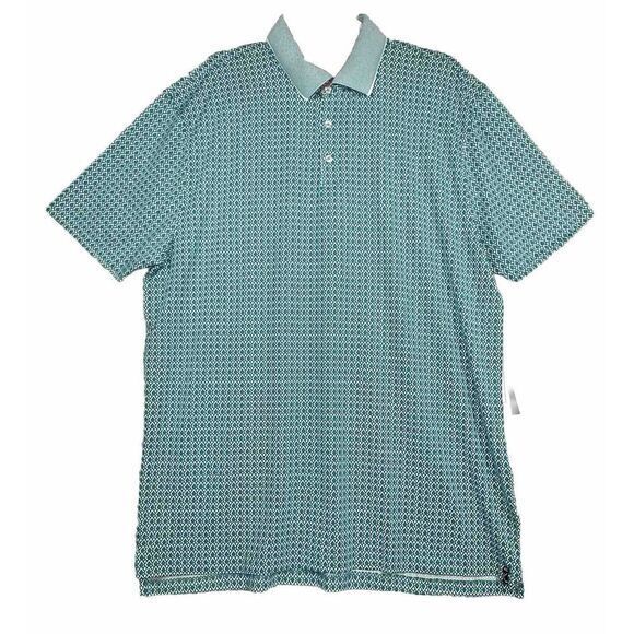 NEW MENS‎ 1X GREEN/WHITE KENNETH COLE GOLF POLO SHIRT - Picture 1 of 7